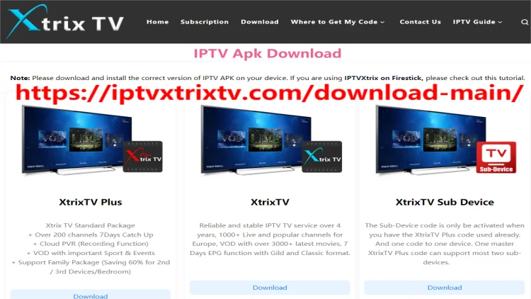download xtrixtv app